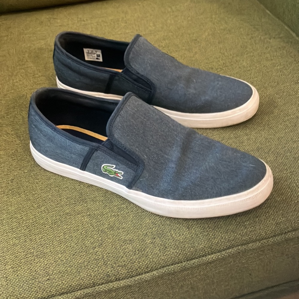 Lacoste blue slip-on shoes